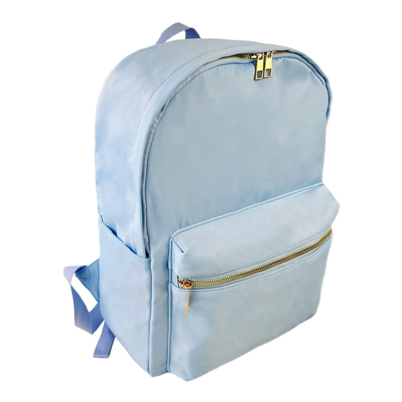 Cross-border Backpack Nylon Waterproof Rainbow Plaid Backpack Advanced Sense Niche Design Large Capacity Portable Backpack