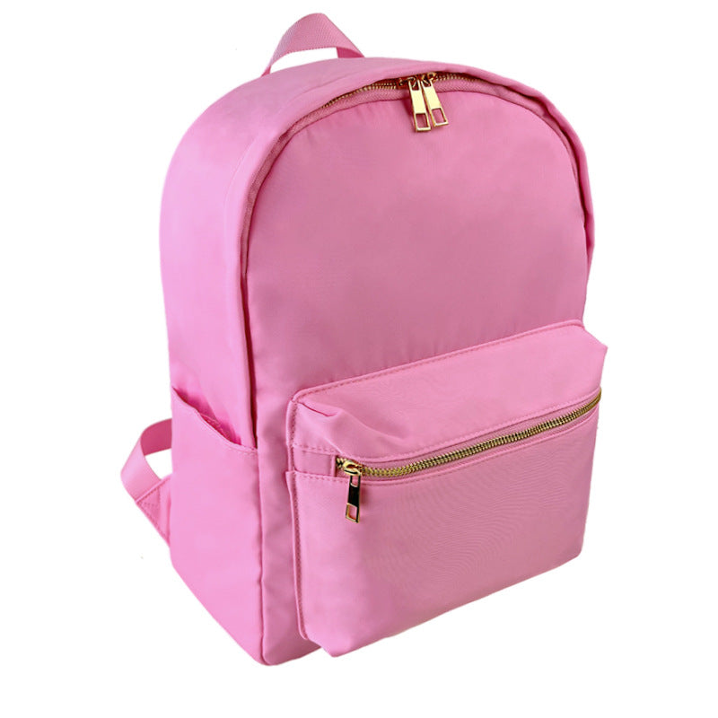 Cross-border Backpack Nylon Waterproof Rainbow Plaid Backpack Advanced Sense Niche Design Large Capacity Portable Backpack