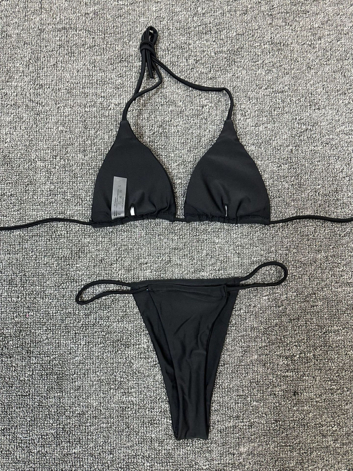 New European and American Export Swimwear Pure Color Three-Point Women's Swimsuit Sexy Split Bikini Spot Wholesale Bikini
