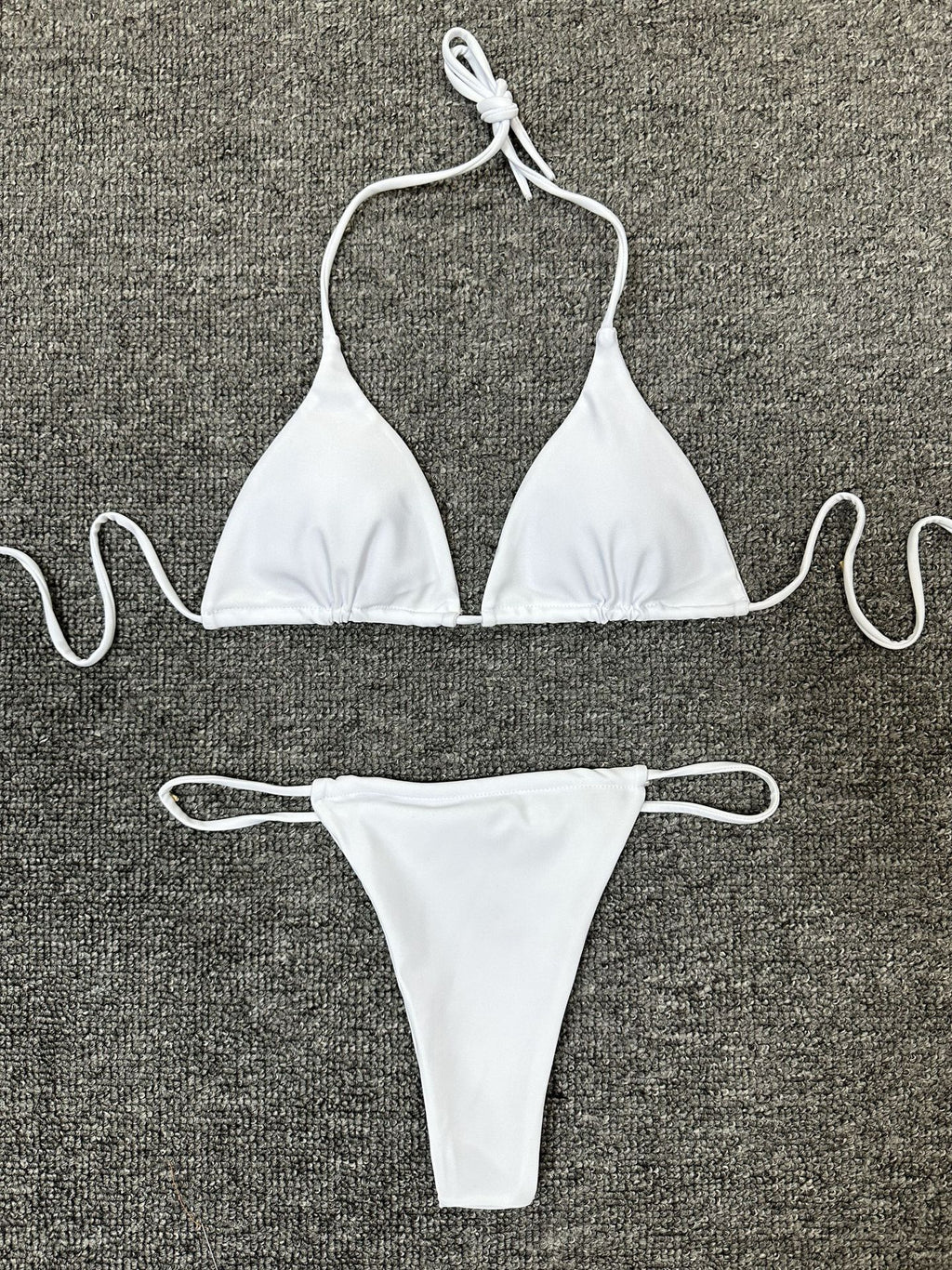 New European and American Export Swimwear Pure Color Three-Point Women's Swimsuit Sexy Split Bikini Spot Wholesale Bikini