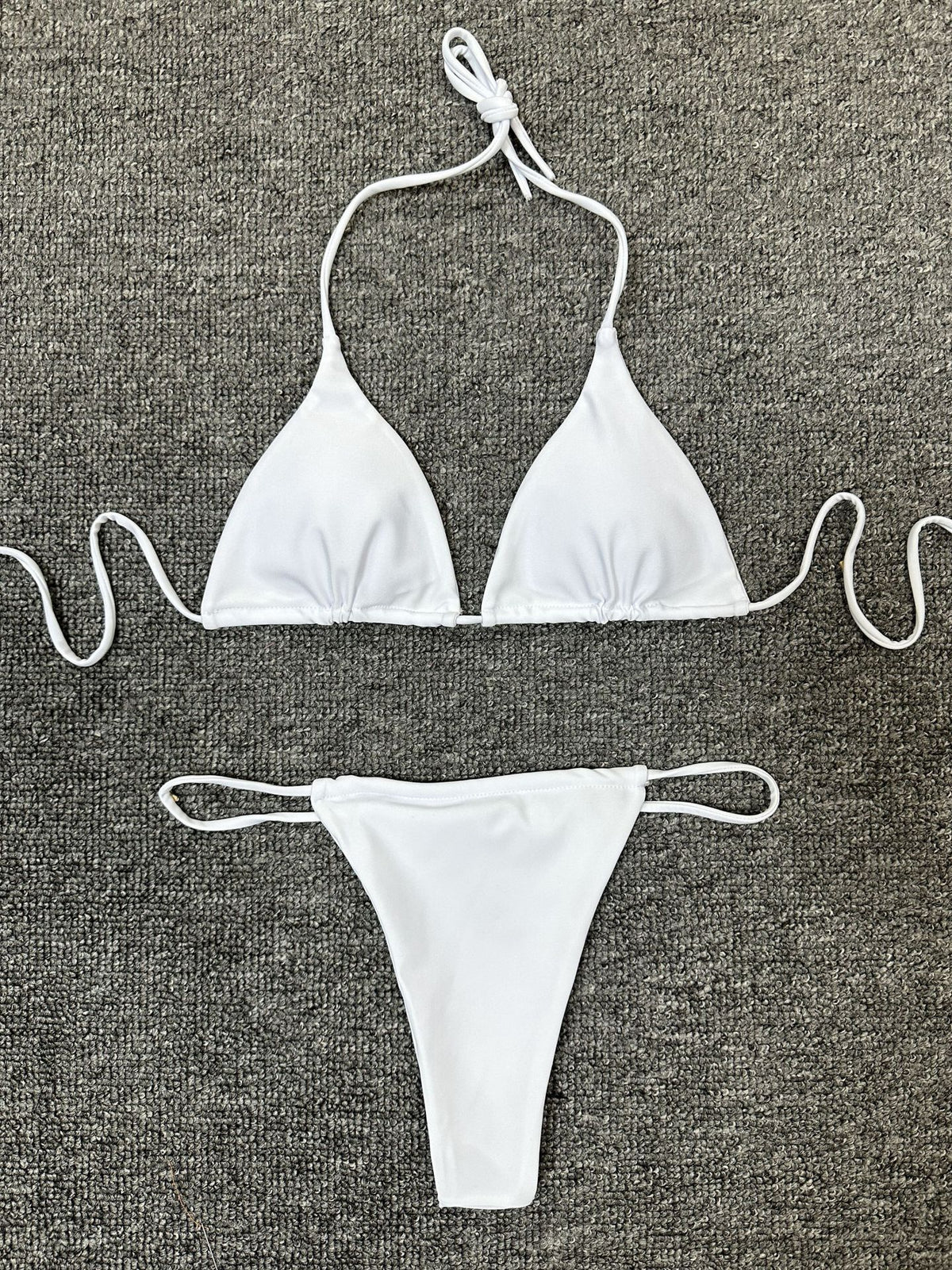 New European and American Export Swimwear Pure Color Three-Point Women's Swimsuit Sexy Split Bikini Spot Wholesale Bikini