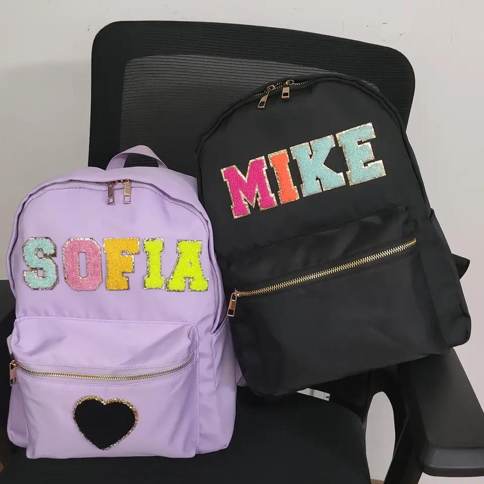 In stock waterproof backpack casual schoolbag large capacity high quality simple backpack school nylon storage bag