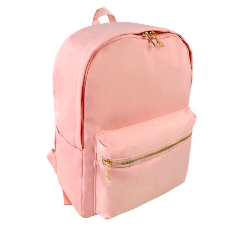 Cross-border Backpack Nylon Waterproof Rainbow Plaid Backpack Advanced Sense Niche Design Large Capacity Portable Backpack