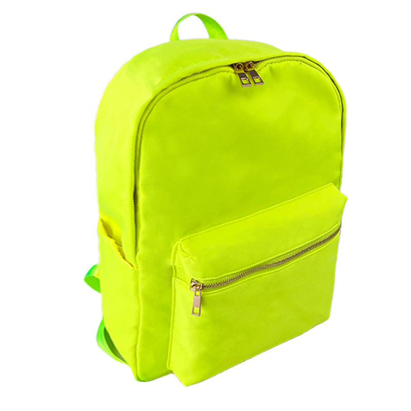 Cross-border Backpack Nylon Waterproof Rainbow Plaid Backpack Advanced Sense Niche Design Large Capacity Portable Backpack